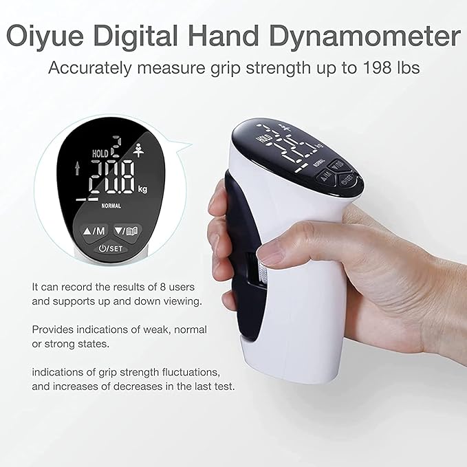 Grip Strength Trainer, Digital Hand Dynamometer Forearm Workout Equipment, 198lbs / 90kgs