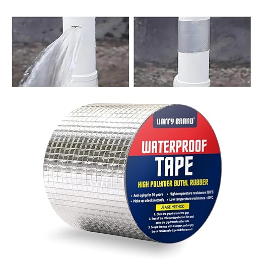 Brand Super Strong Adhesive Waterproof tape Permanent Repair Roof Water Leakage Solution Rubber Foil Suitable for Roof Leak, surface Crack, Window Sill Gap, Boat Sealing, Tank Leak