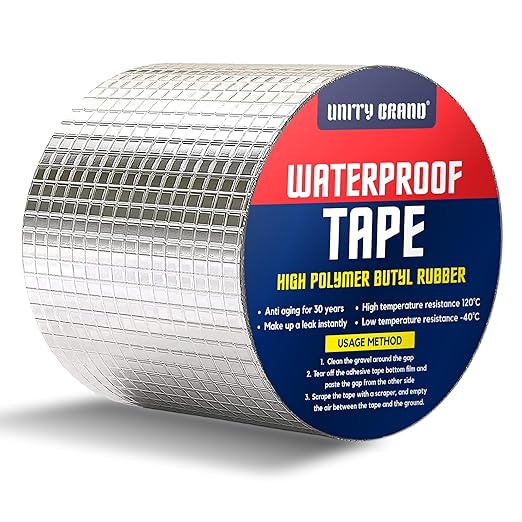 Brand Super Strong Adhesive Waterproof tape Permanent Repair Roof Water Leakage Solution Rubber Foil Suitable for Roof Leak, surface Crack, Window Sill Gap, Boat Sealing, Tank Leak